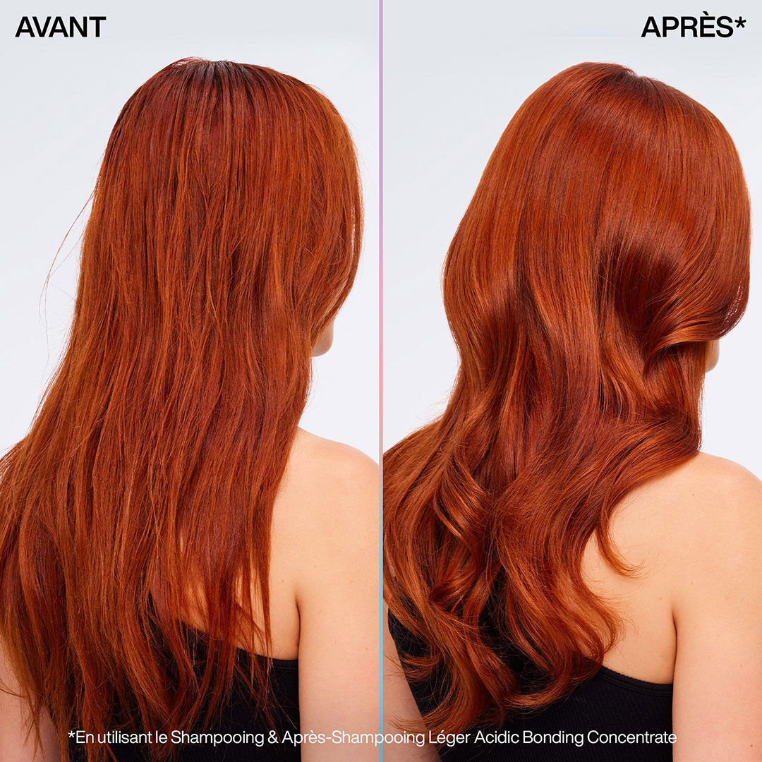 Avant / après Redken Acidic Bonding Concentrate sur cheveux lisses